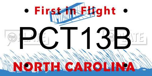 PCT13B North Carolina License Plate