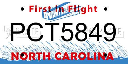 PCT5849 North Carolina License Plate