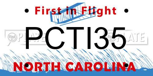 PCTI35 North Carolina License Plate