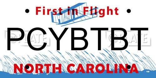 PCYBTBT North Carolina License Plate