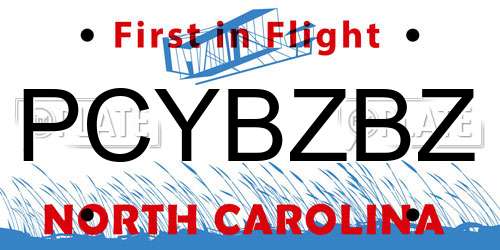 PCYBZBZ North Carolina License Plate