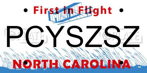 PCYSZSZ North Carolina License Plate
