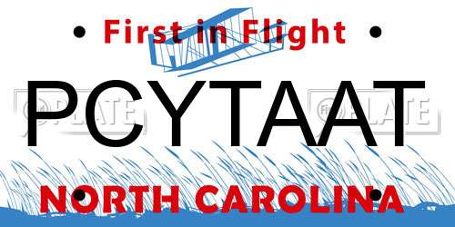 PCYTAAT North Carolina License Plate