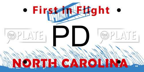 PD North Carolina License Plate