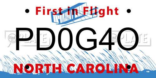 PD0G4O North Carolina License Plate