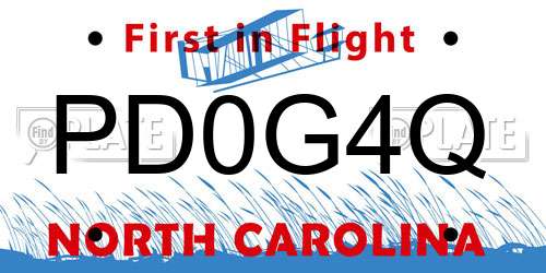 PD0G4Q North Carolina License Plate