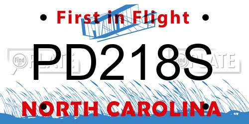 PD218S North Carolina License Plate