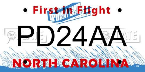 PD24AA North Carolina License Plate