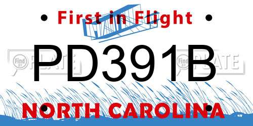 PD391B North Carolina License Plate