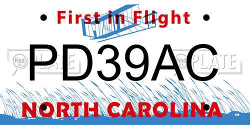 PD39AC North Carolina License Plate