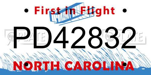PD42832 North Carolina License Plate