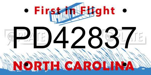 PD42837 North Carolina License Plate