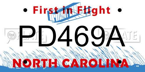 PD469A North Carolina License Plate