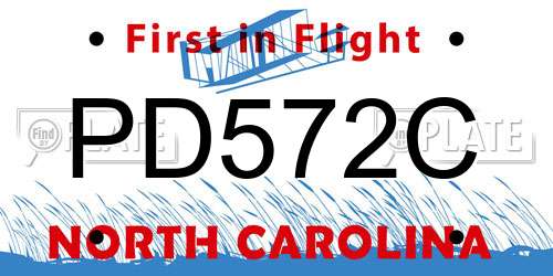 PD572C North Carolina License Plate