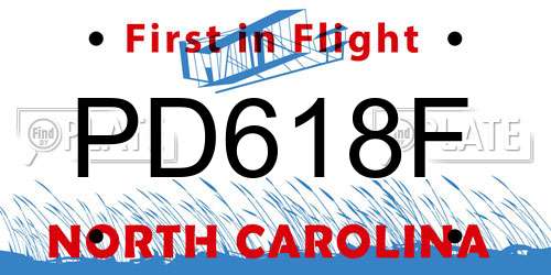 PD618F North Carolina License Plate