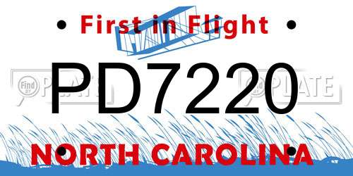 PD7220 North Carolina License Plate