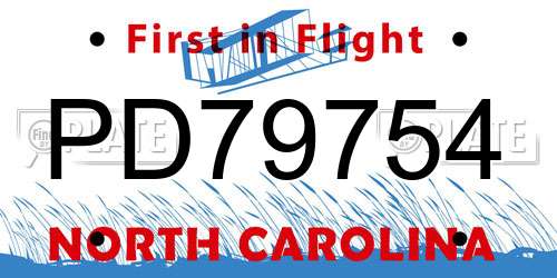 PD79754 North Carolina License Plate