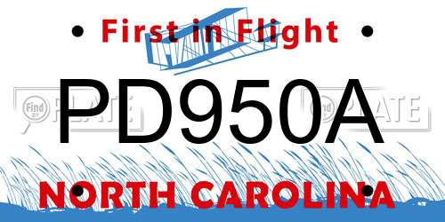 PD950A North Carolina License Plate