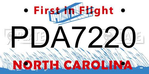 PDA7220 North Carolina License Plate