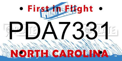 PDA7331 North Carolina License Plate