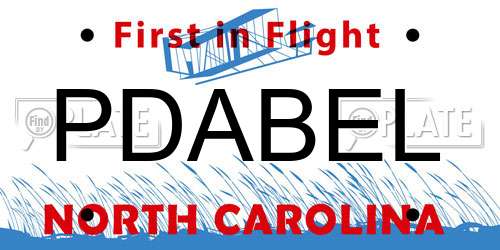 PDABEL North Carolina License Plate