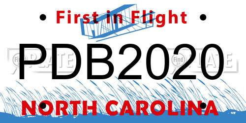 PDB2020 North Carolina License Plate