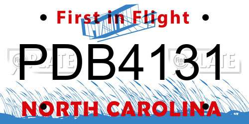 PDB4131 North Carolina License Plate