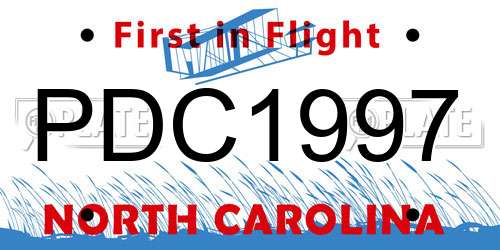 PDC1997 North Carolina License Plate