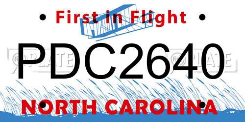 PDC2640 North Carolina License Plate