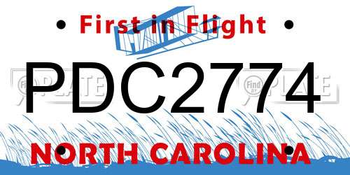 PDC2774 North Carolina License Plate