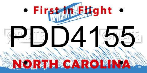 PDD4155 North Carolina License Plate