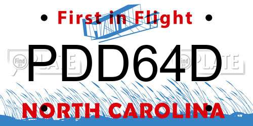 PDD64D North Carolina License Plate