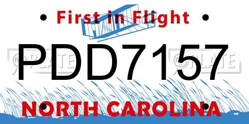 PDD7157 North Carolina License Plate