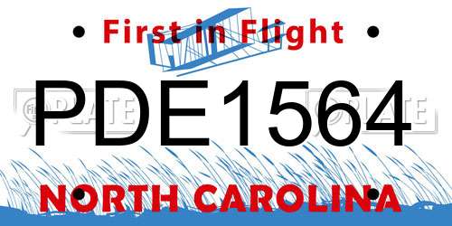 PDE1564 North Carolina License Plate