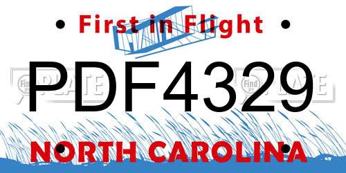 PDF4329 North Carolina License Plate