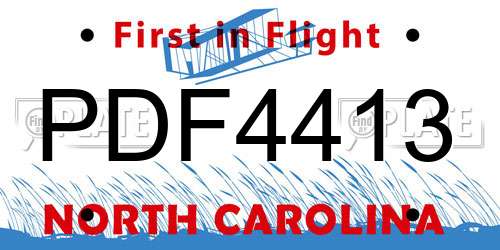 PDF4413 North Carolina License Plate