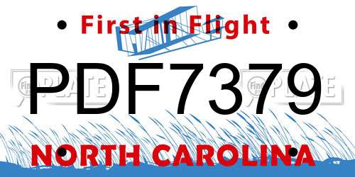 PDF7379 North Carolina License Plate