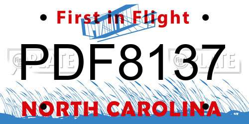 PDF8137 North Carolina License Plate