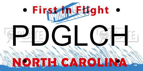 PDGLCH North Carolina License Plate