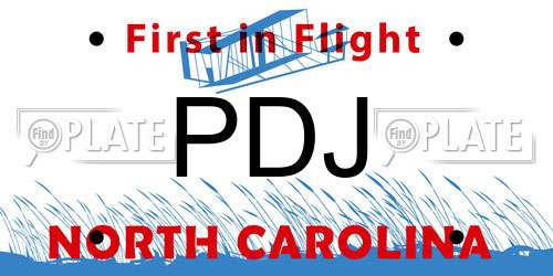 PDJ North Carolina License Plate
