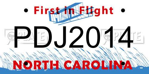 PDJ2014 North Carolina License Plate