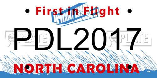PDL2017 North Carolina License Plate