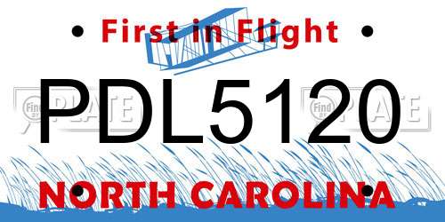 PDL5120 North Carolina License Plate