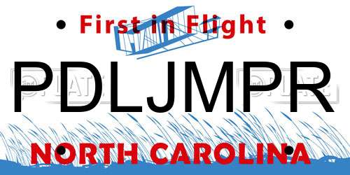 PDLJMPR North Carolina License Plate