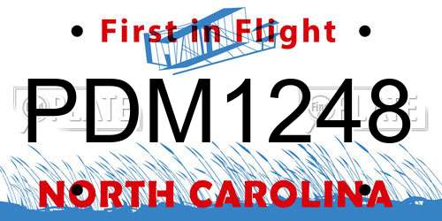 PDM1248 North Carolina License Plate