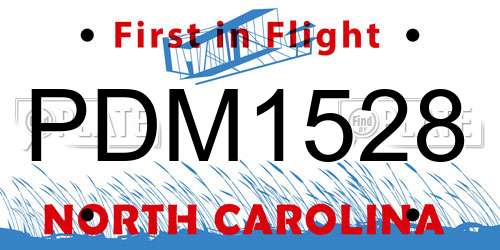 PDM1528 North Carolina License Plate
