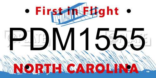 PDM1555 North Carolina License Plate
