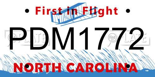 PDM1772 North Carolina License Plate