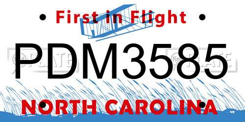 PDM3585 North Carolina License Plate