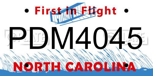 PDM4045 North Carolina License Plate